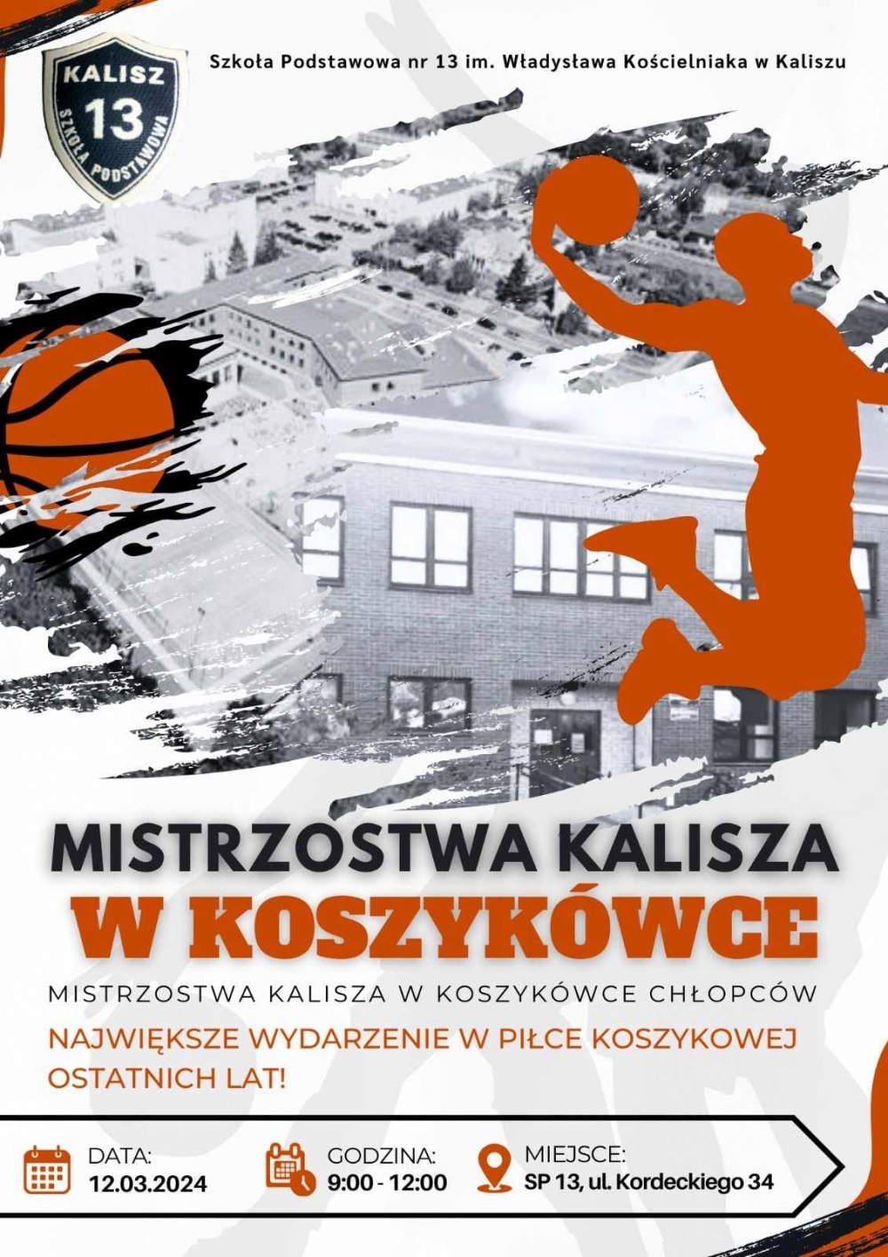 Mistrzostwa Kalisza w piłce koszykowej chłopców.